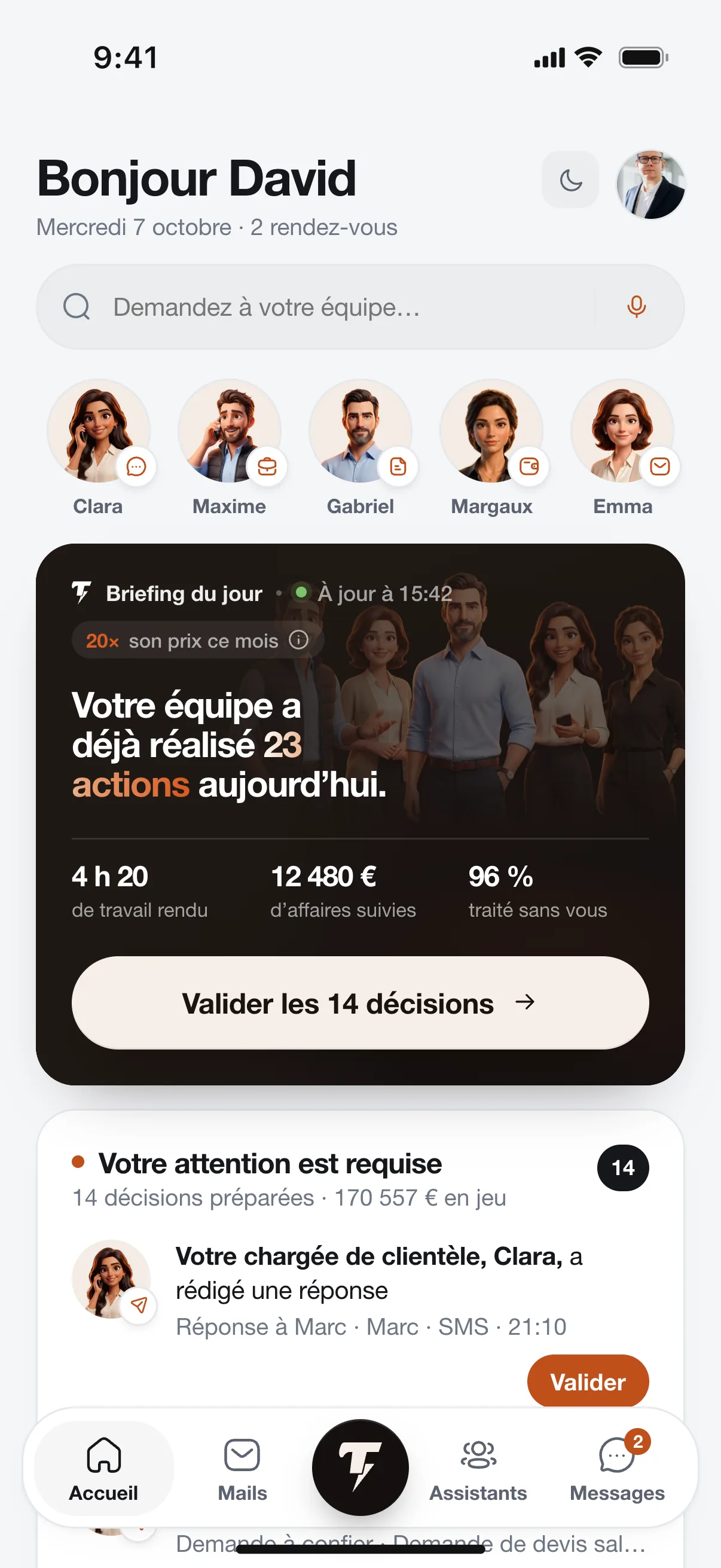 Application mobile Talos : le briefing du jour et les décisions à valider depuis le chantier