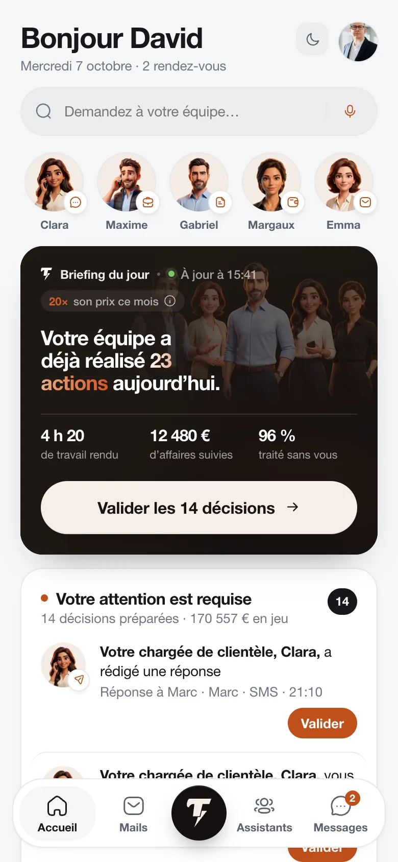 Écran du dossier de chantier avec ses pièces classées